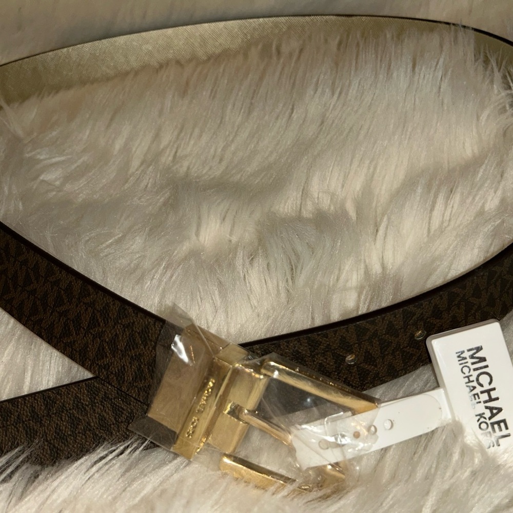 Michael Kors Brown and Gold Designer Belt